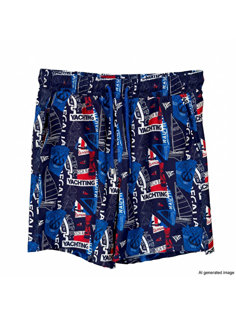 Remsa Erkek Havuz Deniz Desenli Şort 021 Koyu Lacivert