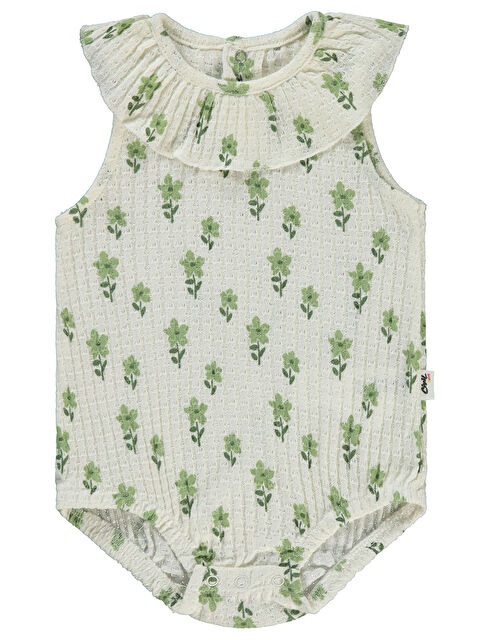 Civil Baby Kız Bebek Patiksiz Tulum 6-18 Ay Krem - S000370553-19966