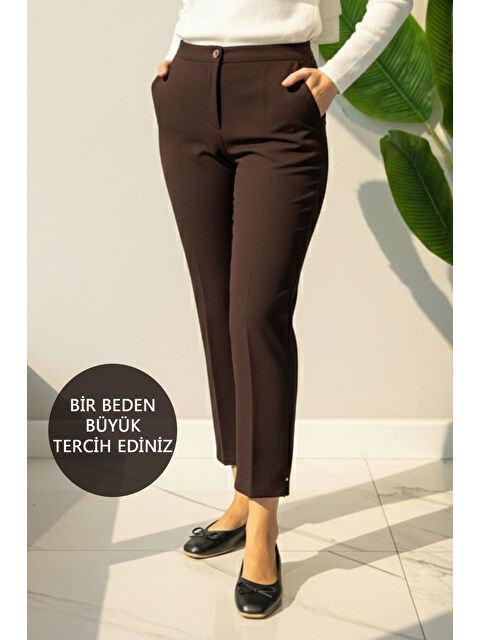 Remsa Kadın Bilek Boy Kumaş Pantolon 01 Kahverengi - S000486186-19413
