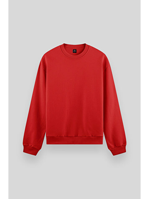 Tommylife Kırmızı Basic Bisiklet Yaka Rahat Form Erkek Sweatshirt - 88053 - S000032319-20045