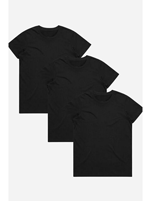 Süperlife Kadın 3'lü Bisiklet Yaka Regular Tshırt SPR24TSK46-03 - S000199644-19351