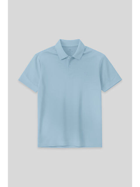 Tommylife Buz Mavi Basic Göğüs Logolu Standart Kalıp Triko Polo Yaka Erkek Tişört - 87768 - S000028470-17234