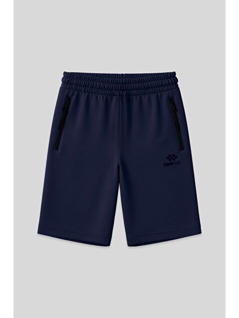 Tommylife İndigo Gizli Fermuar Arka Cepli Bağcıklı Standart Kalıp Erkek Şort - 81136 - S000030808-23093