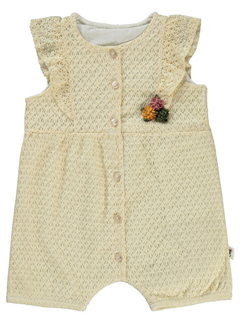 Civil Baby Kız Bebek Patiksiz Tulum 6-18 Ay Ekru - S000368062-19965