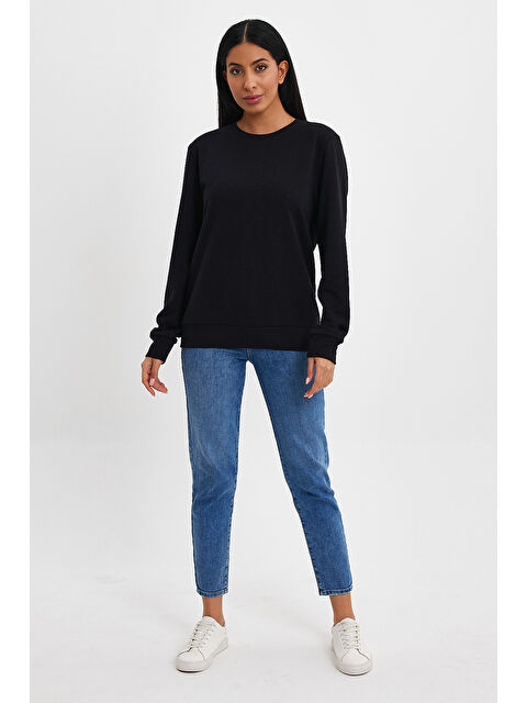 Süperlife Kadın Bisiklet Yaka Rahat Kalıp 3 iplik Kalın Sweatshirt SPR24SWK-36 - S000121281-19351