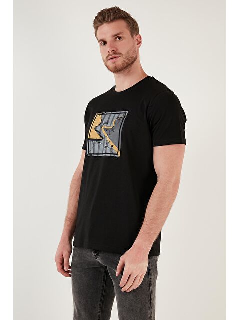 Buratti Baskılı Bisiklet Yaka %100 Pamuk Slim Fit Tişört 646R4040 - S000011520-19351