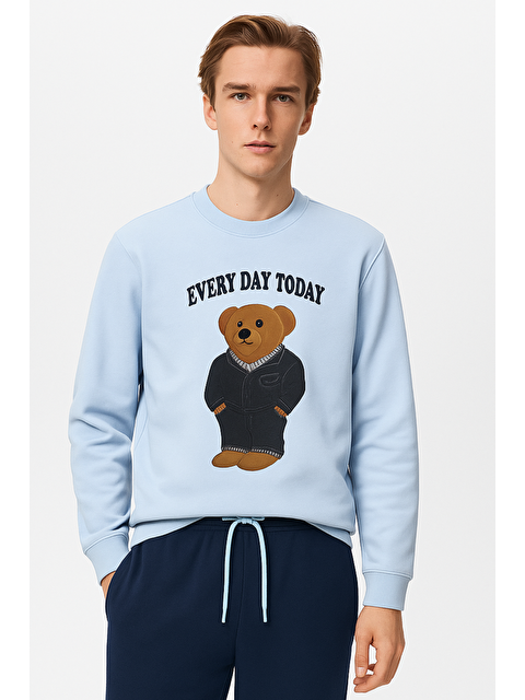 Katia And Bony Erkek Teddy Desenli Pijama Üstü Mavi