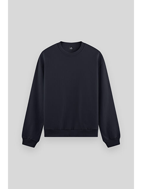 Tommylife Lacivert Basic Bisiklet Yaka Rahat Form Erkek Sweatshirt - 88053 - S000032319-21164