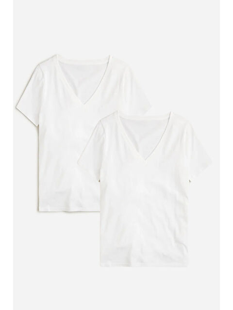 Süperlife Kadın 2'li V Yaka Regular Tshirt SPR24TSK45-2 - S000199625-20063