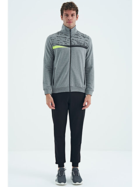 Air Jones Harry Gri Melanj - Siyah Dik Yaka Standart Kalıp Erkek Eşofman Takım - 85197 - S000080411-20600