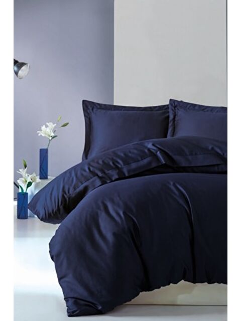 Varol Pamuk Box Elegant Saten Tek Kişilik Nevresim Takımı Lacivert - S000448059-23173