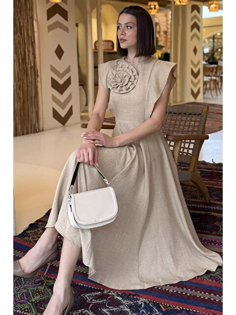 Gülseli Gül Detaylı Kadın Elbise - S000299505-19928