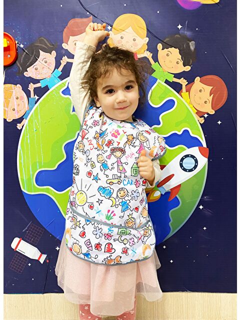 Yorni 3-6 Yaş, Family, KISA Kollu, Sıvı Geçirmez Önlük, Makinede Yıkanabilir, Boya, Oyun Ve Yemek Zamanı - S000111640-20063