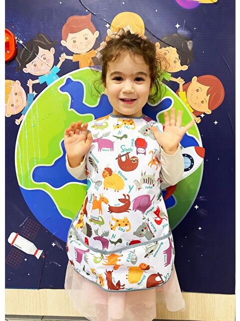 Yorni 3-6yaş, Zoo, KISA Kollu, Belden BAĞCIKLI ve Boyundan Cırtlı, Cepli Çocuk Faaliyet, Aktivite Önlüğü - S000111733-20063