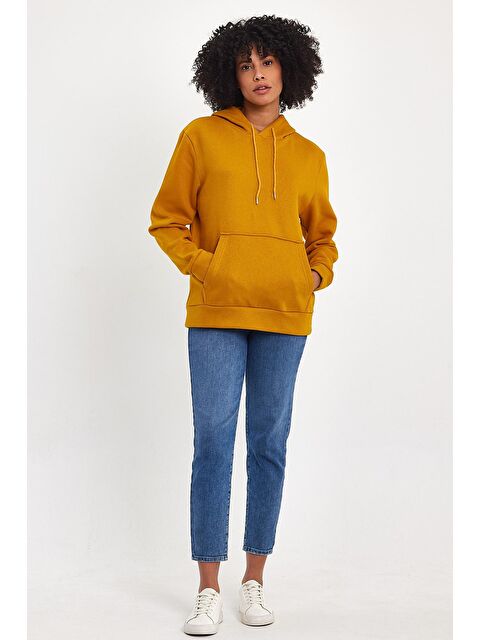 Süperlife Kadın Kapüşonlu Rahat Kalıp İçi Polarlı 3 iplik SweatShırt spr24swk55 - S000113551-20074