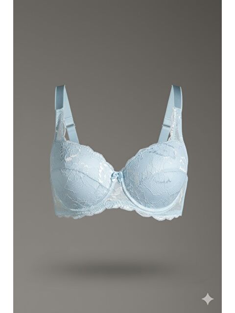 C&City Dantelli Desteksiz Sütyen C18041 Mavi - S000222019-17234