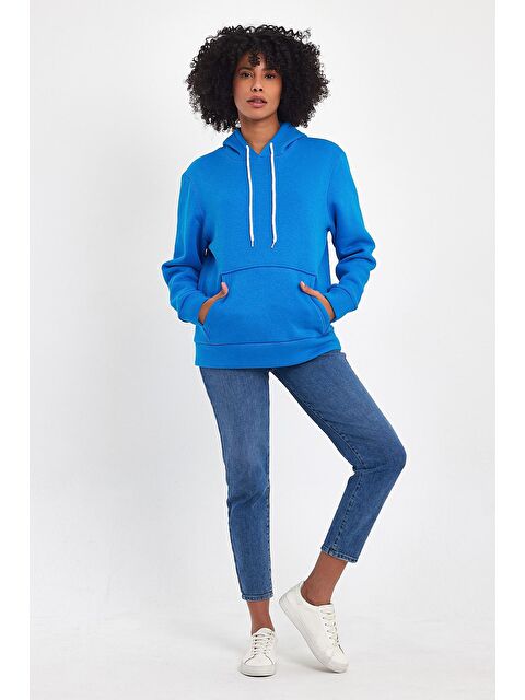 Süperlife Kadın Kapüşonlu Rahat Kalıp İçi Polarlı 3 iplik SweatShırt spr24swk55 - S000113551-23710