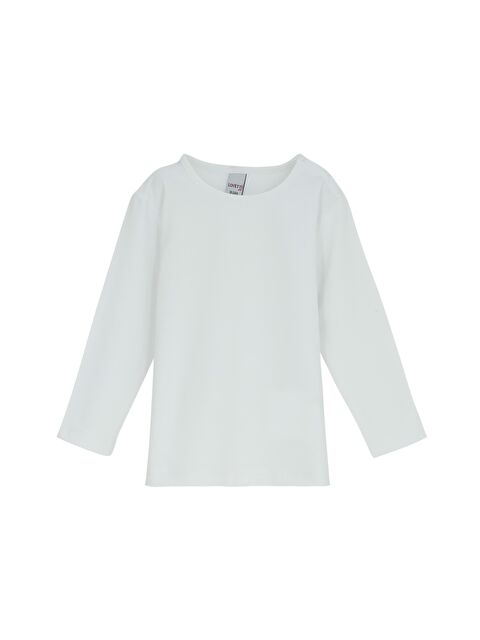 Lovetti Beyaz Basic Kışlık Çıtçıtlı Uzun Kollu Bebek Tişört - S000053859-20063