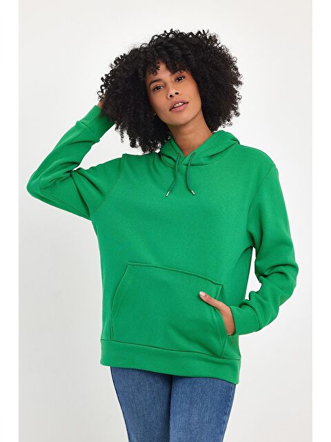 Süperlife Kadın Kapüşonlu Rahat Kalıp İçi Polarlı 3 iplik SweatShırt spr24swk55 - S000113551-29488