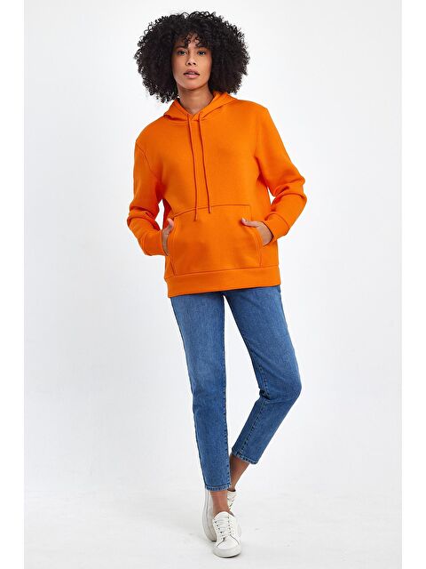 Süperlife Kadın Kapüşonlu Rahat Kalıp İçi Polarlı 3 iplik SweatShırt spr24swk55 - S000113551-20013