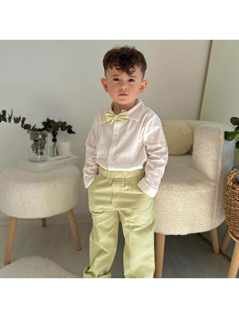 Yami Mia Bol Paça Pantolon Papyon Detaylı Erkek Çocuk Alt-Üst Takım - S000158869-18194