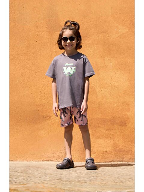 Luess Erkek Çocuk Regular Kalıp Baskılı Antrasit Tişört (2-3 Yaş 8-9 Yaş) - S000275297-20600