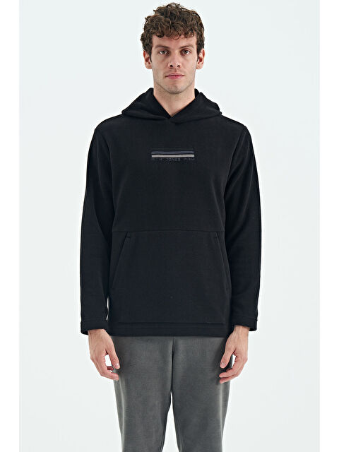 Air Jones Hern Siyah  Polar Erkek Kapüşonlu Sweatshirt Hoodie - 88301 - S000142586-19351