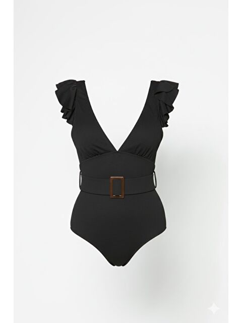 C&City V Yaka Kemerli Mayo 7530 Siyah - S000216835-19351