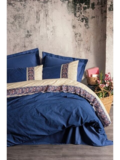 Varol Pamuk Box Folk Ark Çift Kişilik Nevresim Takımı Rayen Lacivert - S000448062-23173