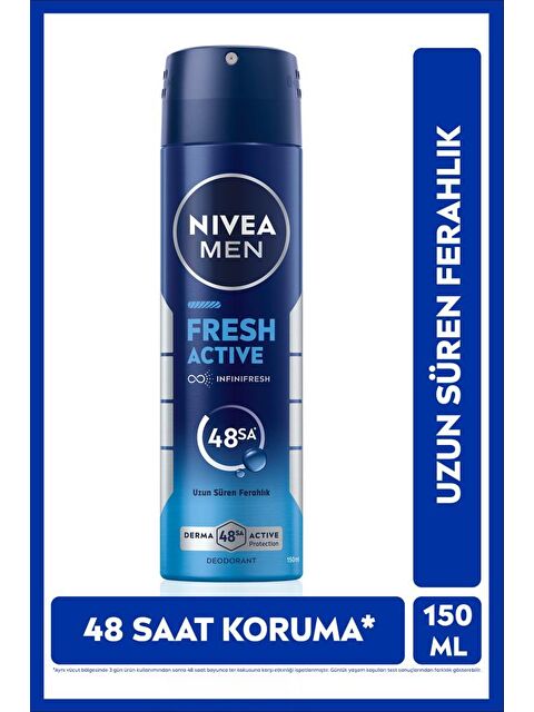 NIVEA Men Erkek Sprey Deodorant Fresh Active 48 Saat Deodorant Koruması 150 ml - S000112804-26865