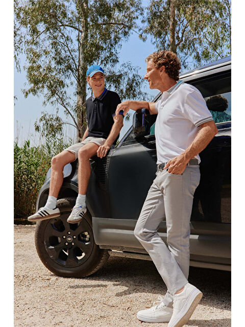 AC&Co / Altınyıldız Classics Erkek Siyah Slim Fit Dar Kesim %100 Pamuk Polo Yaka Tişört