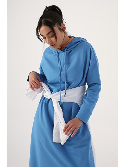 ALLDAY Saks Basic Kapüşonlu Örme Pamuklu Elbise - S000081083-23710