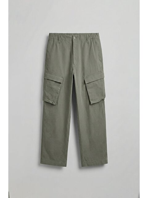 Abluka Online Erkek Kargo Cepli Esnek Baggy Pantolon Yeşil - S000378095-18194