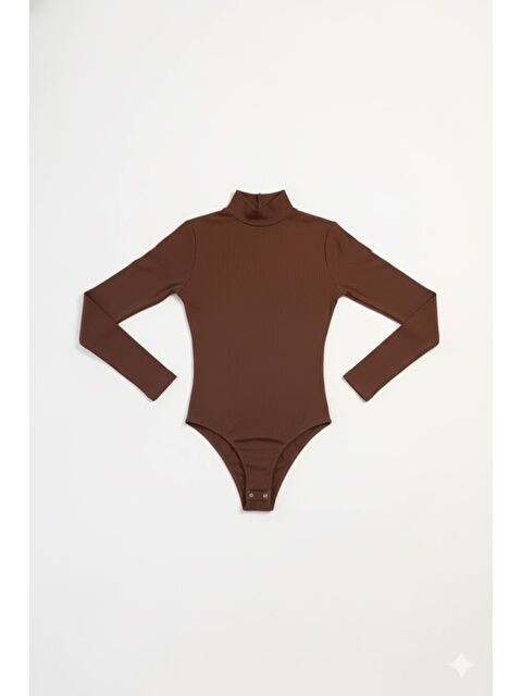 C&City Kadın Yakalı Çıtçıtlı Termal Tulum 405155 Kahverengi - S000281711-19413