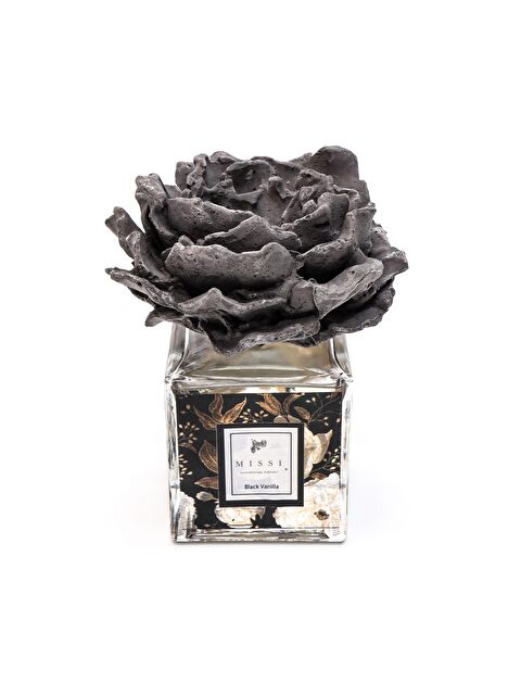 Missi 220 ml Gri Çiçekli Seramik Taşlı Black Vanilya Oda Kokusu - S000079079-20600