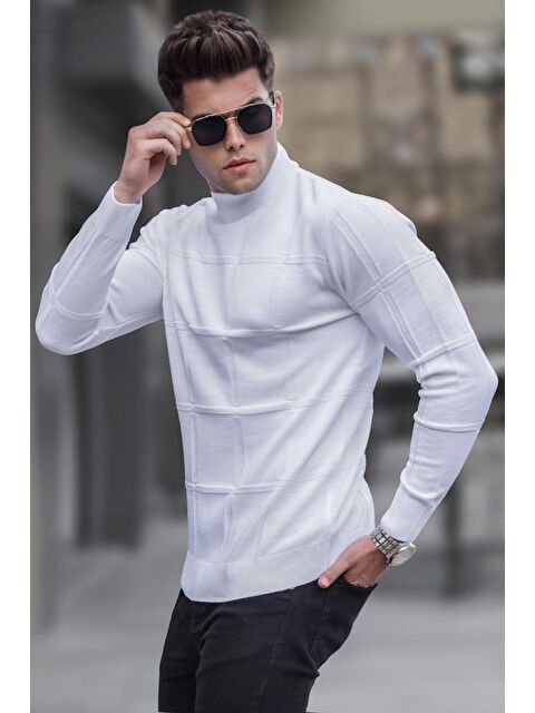 Madmext Ekru Balıkçı Yaka Triko Kazak 5784 - S000030363-19965