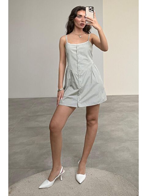 Madmext Mint Yeşili Pötikareli Kadın Mini Elbise Mg2387 - S000382678-17259