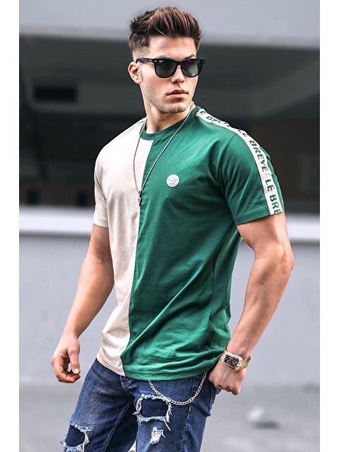 Madmext Erkek Baskılı Yeşil %100 Pamuk Tişört 5398 - S000015918-18194