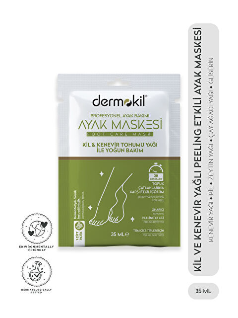 Dermokil Kil ve Kenevir Yağlı Peeling Etkili Ayak Maskesi 35 ml - S000054879-37456