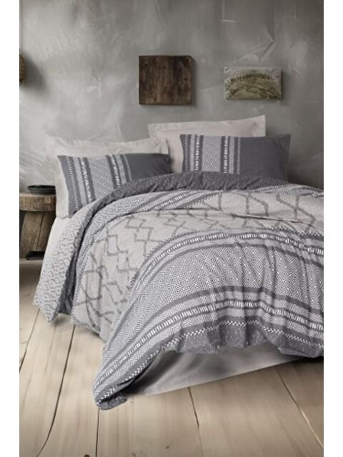 Varol Pamuk Box Toprak Çift Kişilik Nevresim Takimi Tonnia Vizon - S000448070-23173