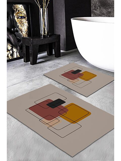 Evmila Desenli Banyo Paspası 2'li 50x60 cm - 60x100cm - S000027804-23173
