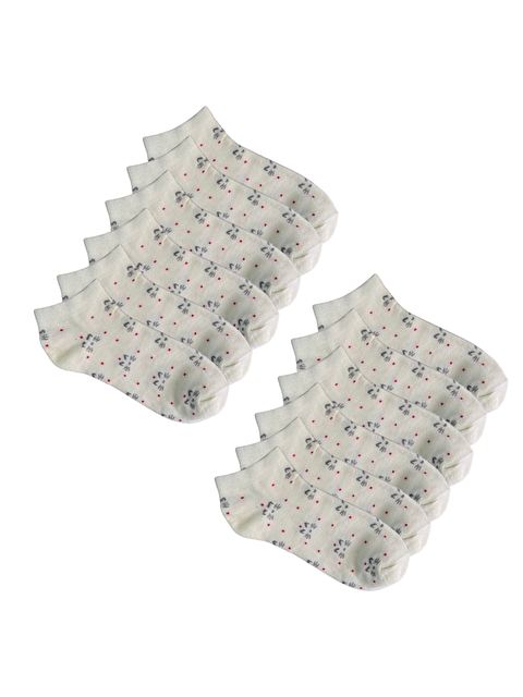 Line Smart 12'li Kadın Bej Kedi Desenli Pamuklu Rahat Patik Çorap - S000237848-16