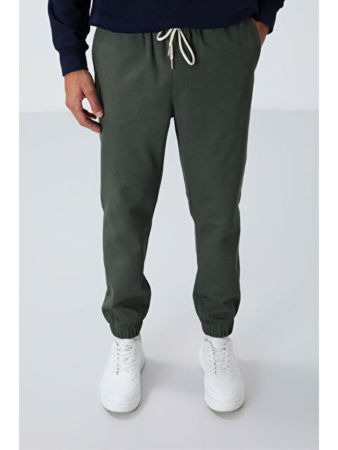 Air Jones Haki Yüzeyi Dokulu Standart Fit Erkek Eşofman Alt - 82156 - S000330880-18547