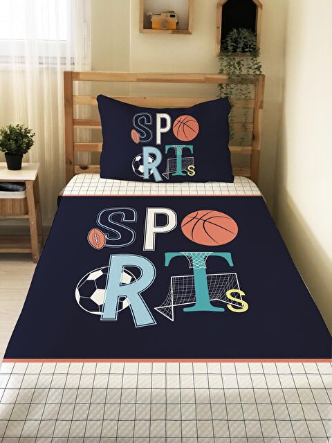 Evmila Basket Desen  Bebek Ve Çocuk Baskılı Tek Kişilik Pike Takımı - S000027827-23173