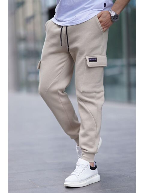 Madmext Bej Kargo Cep  Erkek Jogger Eşofman Altı 6526 - S000061253-19928