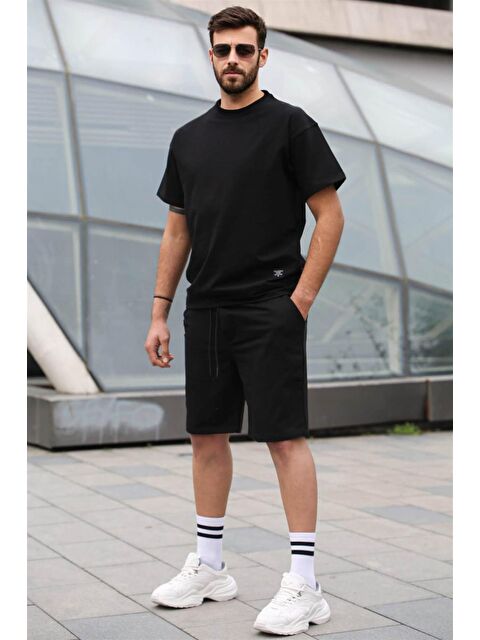 Madmext Siyah Regular Fit Erkek Şort Takım 5915 - S000033550-19351