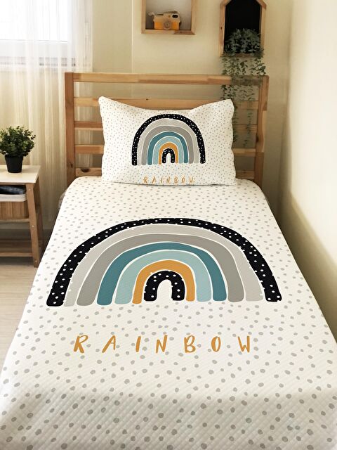 Evmila Desen Puantiyeli Bebek Ve Çocuk Baskılı Tek Kişilik Pike Takımı - S000027830-23173