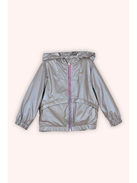 Panço Kız Bebek Kapüşonlu Kol Ucu Ve Etek Ucu Lastikli Lila Yağmurluk - S000393787-17878