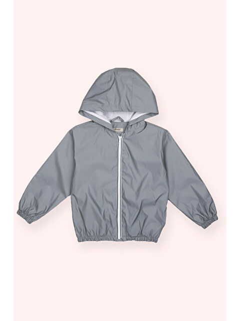 Panço Erkek Çocuk Kapüşonlu Gri Yağmurluk - S000320000-20600