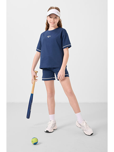 Tommylife Parlament Pamuklu Yumuşak Dokulu Standart Fit Basic Kız Çocuk Şort Takım - 75183 - S000387244-21164